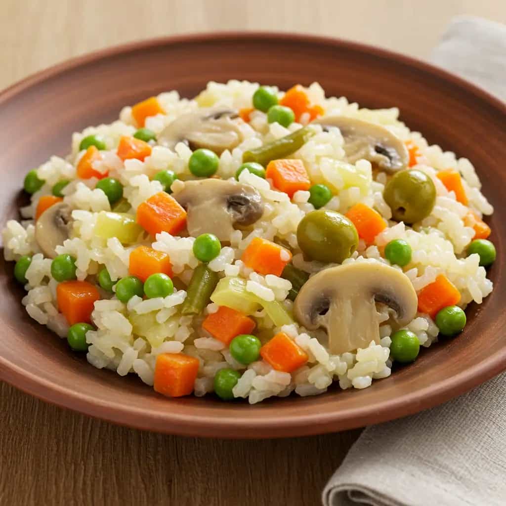 Risoto Vegano de Legumes e Champignon