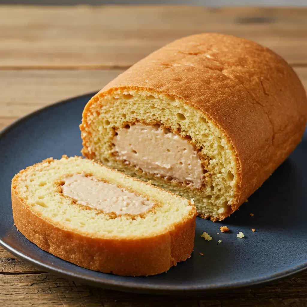 Rocambole de Amendoim com Recheio de Café