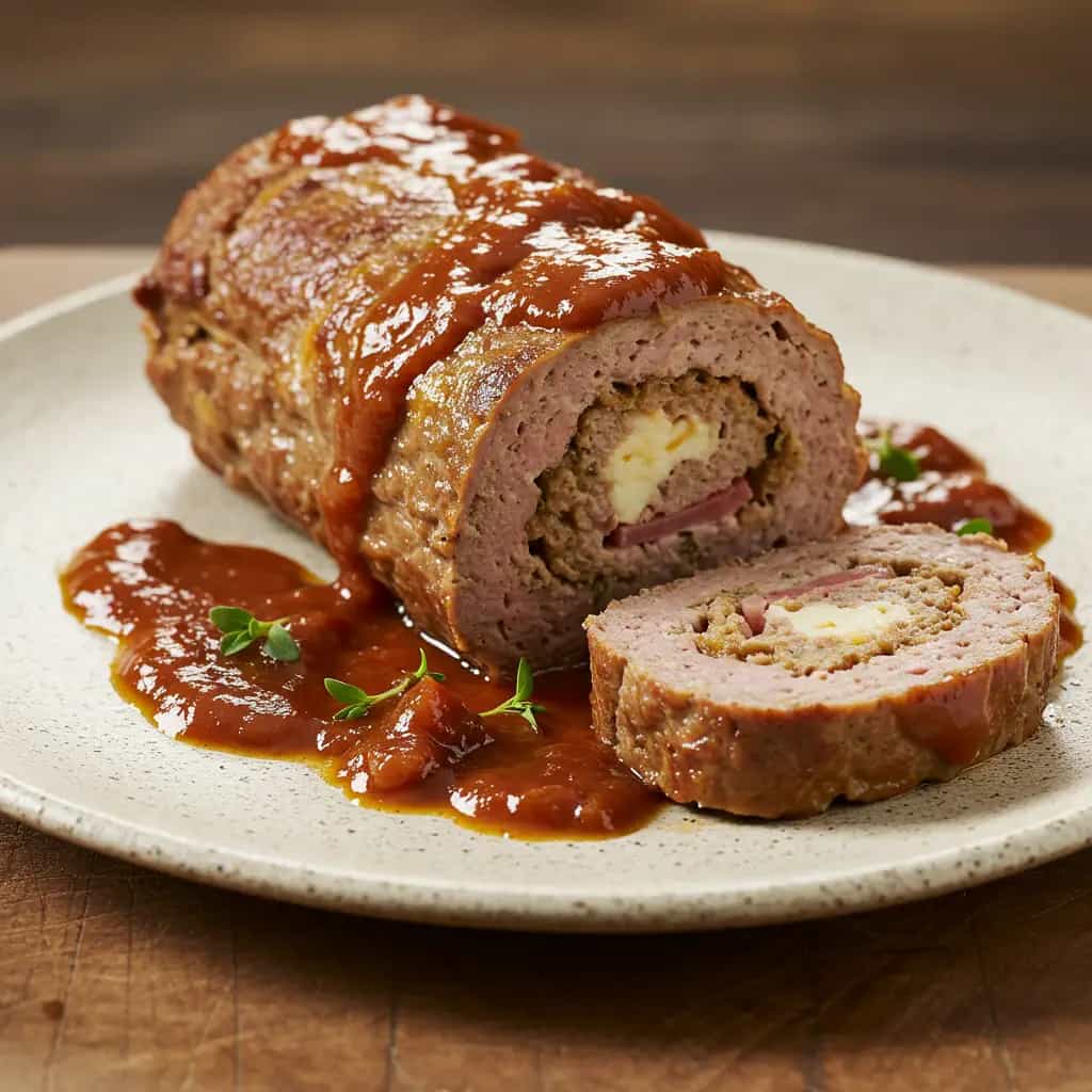 Rocambole de Carne Moída ao Molho Pomarola