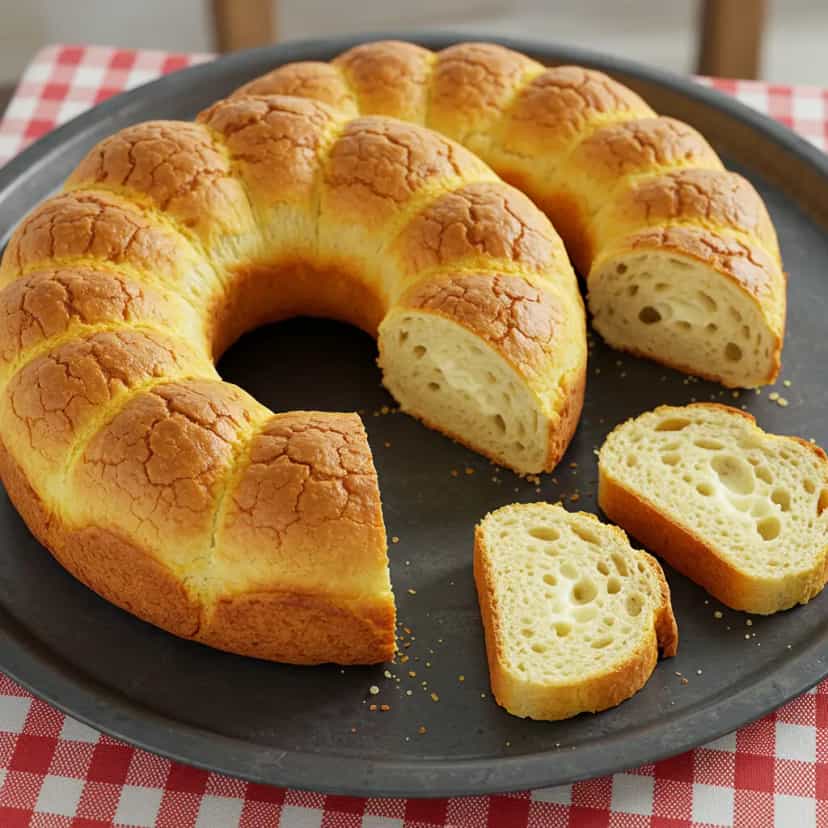 Foto deliciosa de Rosca de Provolone e Parmesão: receita caseira pronta para servir - Lanches de Padaria