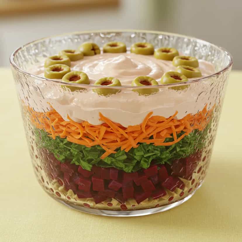 Foto deliciosa de Salada Colorida com Creme de Leite e Limão pronta para servir - Saladas