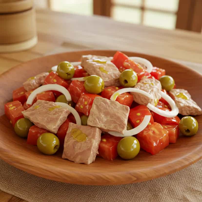 Foto deliciosa de Salada de Atum Fácil com 5 Ingredientes pronta para servir - Até 5 Ingredientes