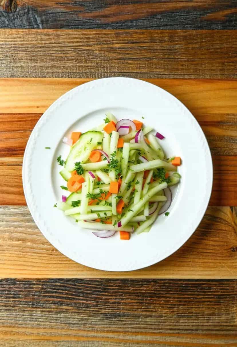 Foto deliciosa de Salada de Chuchu com Cenoura pronta para servir - Saladas