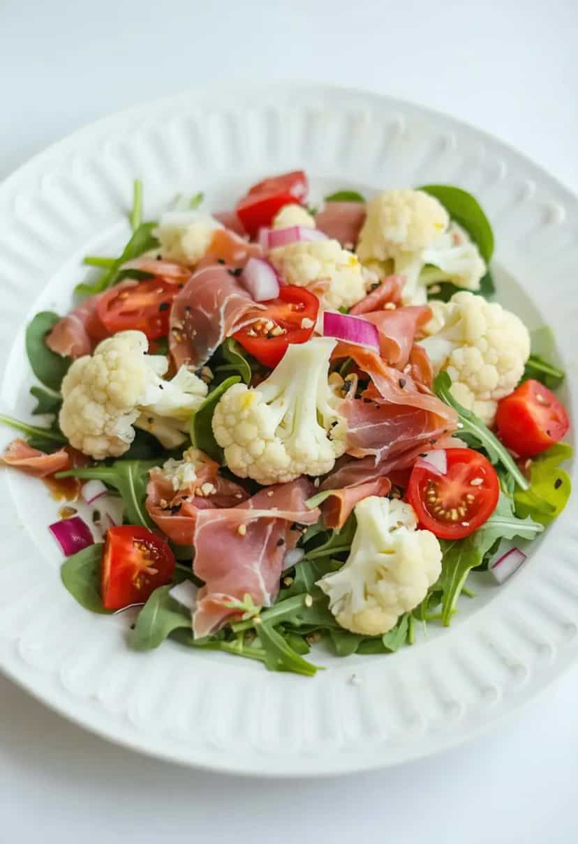Foto deliciosa de Salada de Couve-flor com Atum pronta para servir - Saladas