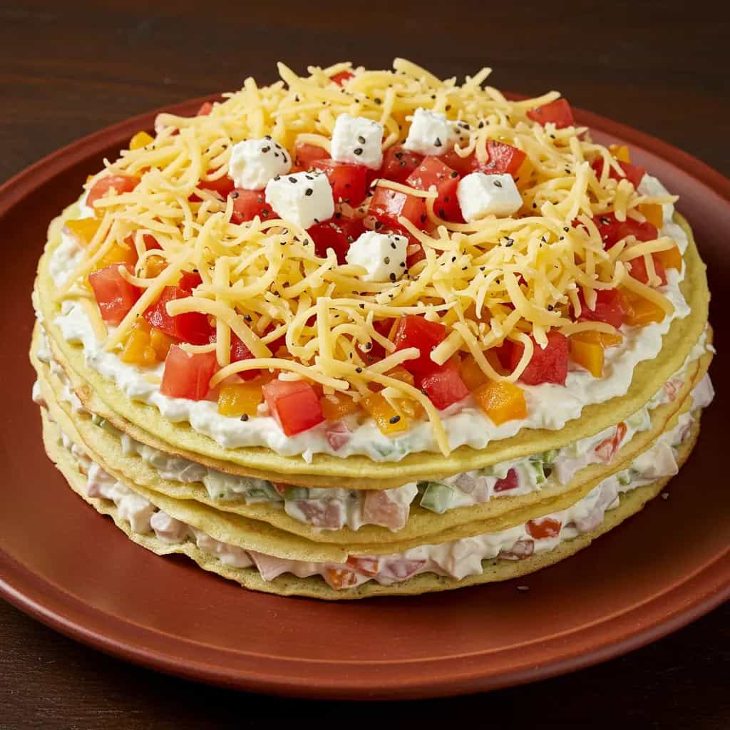 Salada de Crepes com Molho de Hortelã