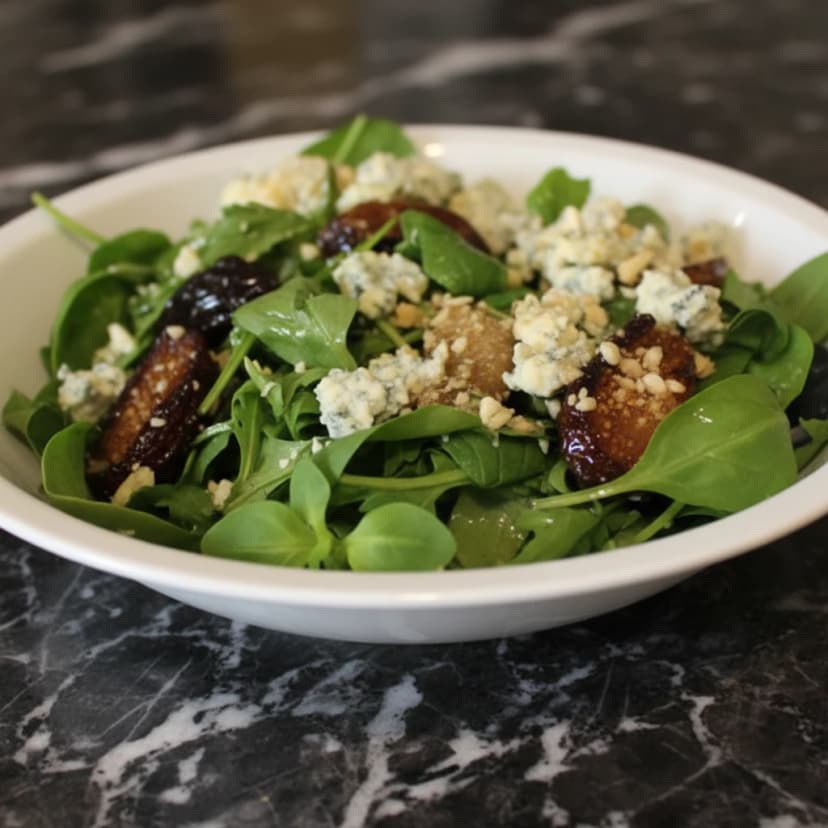 Salada de Folhas Verdes com Pêra Caramelizada