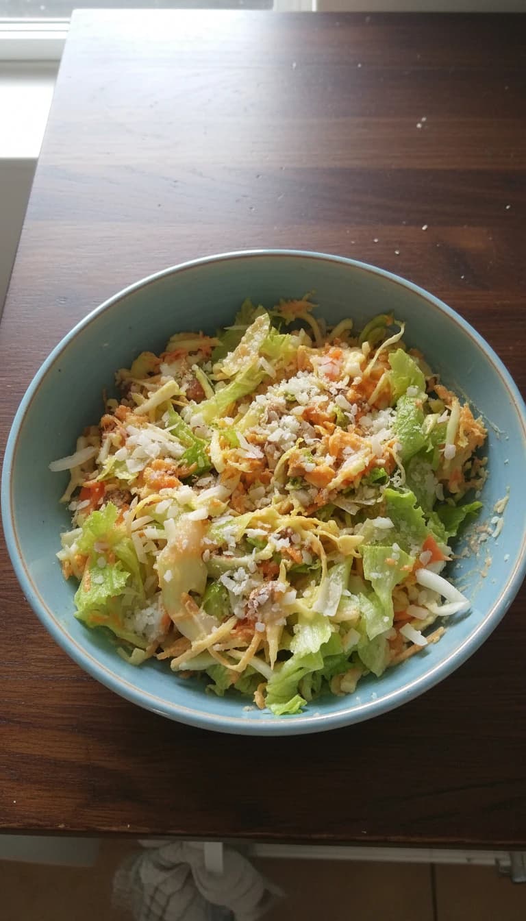 Salada de Frango com Queijos e Molho Cremoso