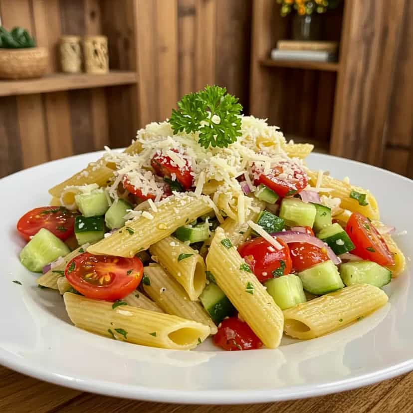 Foto deliciosa de Salada de Macarrão pronta para servir - Saladas