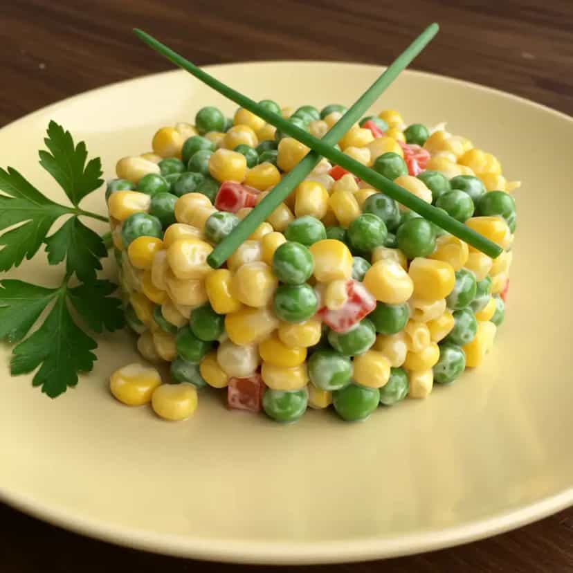 Foto deliciosa de Salada de Milho e Ervilha pronta para servir - Outras Receitas
