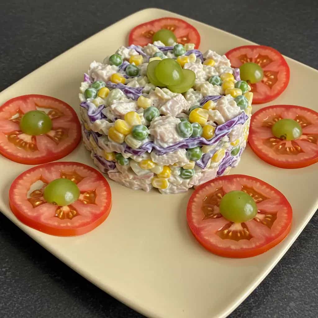 Salada de Repolho Cremosa com Frango