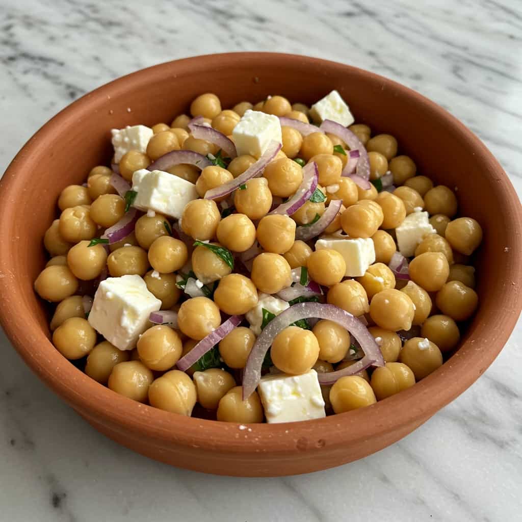 Salada Mediterrânea de Grão-de-Bico: saborosa e refrescante