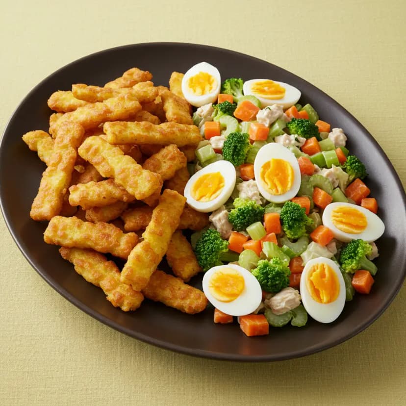 Salada Oriental de Frango e Legumes