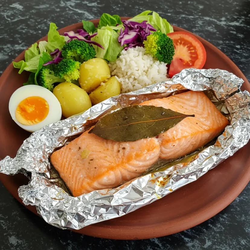 Salmão ao Forno com Limão e Louro
