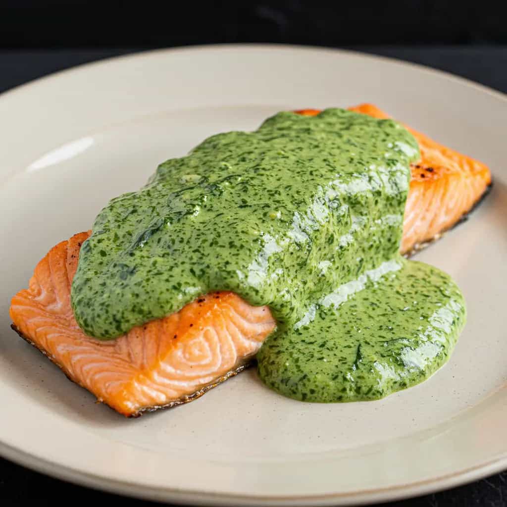 Salmão ao Molho Cremoso de Espinafre
