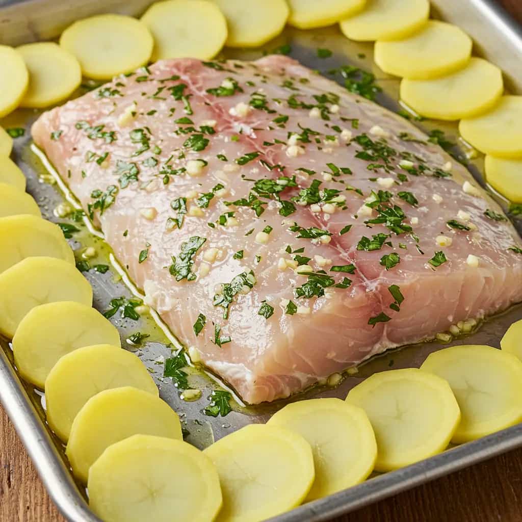 Salmão Assado com Molho Cítrico e Alcaparras