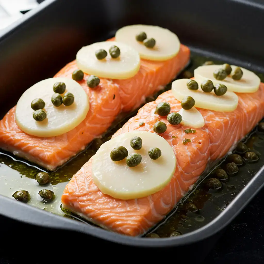 Salmão com Alcaparras e Palmito