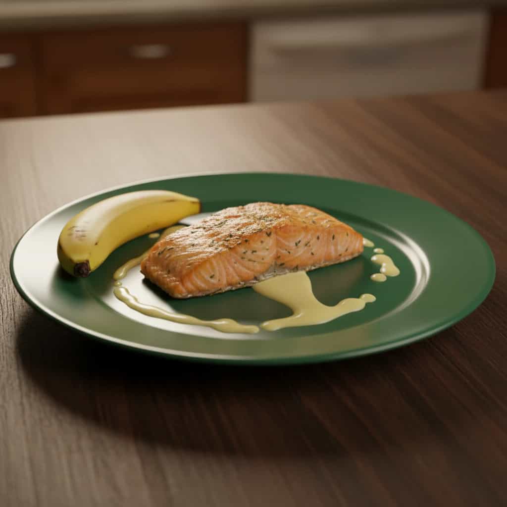 Salmão com Banana e Mussarela ao Molho de Curry