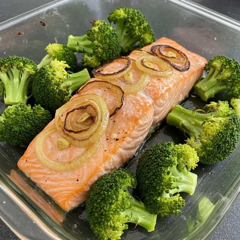 Salmão com Brócolis ao Molho de Vinho e Mel