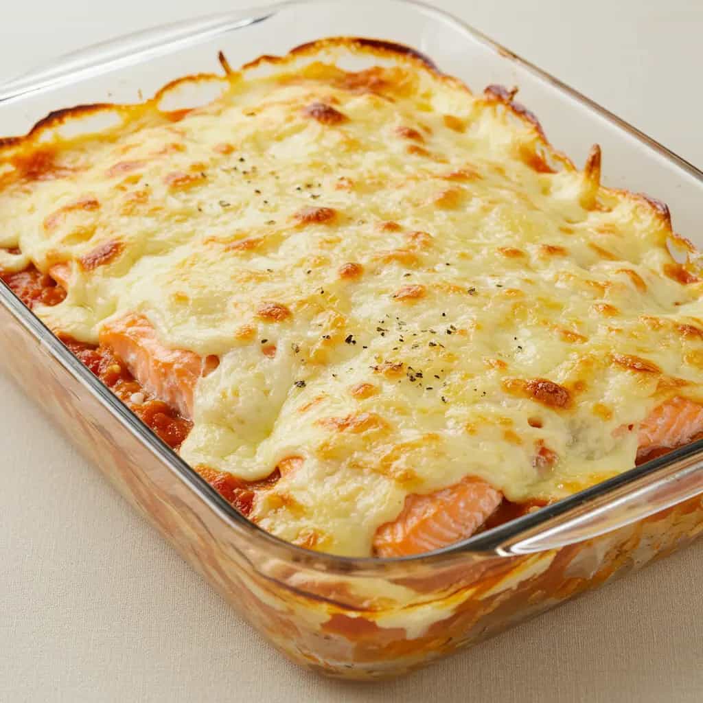 Salmão Gratinado com Purê de Batata