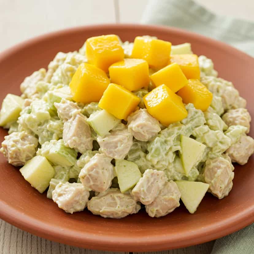 Foto deliciosa de Salpicão Cremoso de Frango com Manga e Maçã pronta para servir - Carnes & Frango