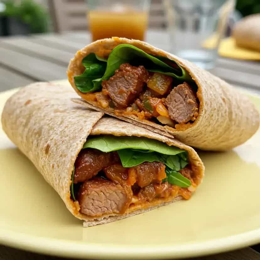 Foto deliciosa de Sanduíche de Picanha no Pão Sírio pronta para servir - Lanches de Padaria