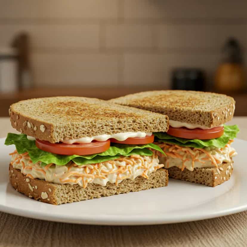 Foto deliciosa de Sanduíche Natural de Frango com Maionese pronta para servir - Sanduíches & Hambúrgueres
