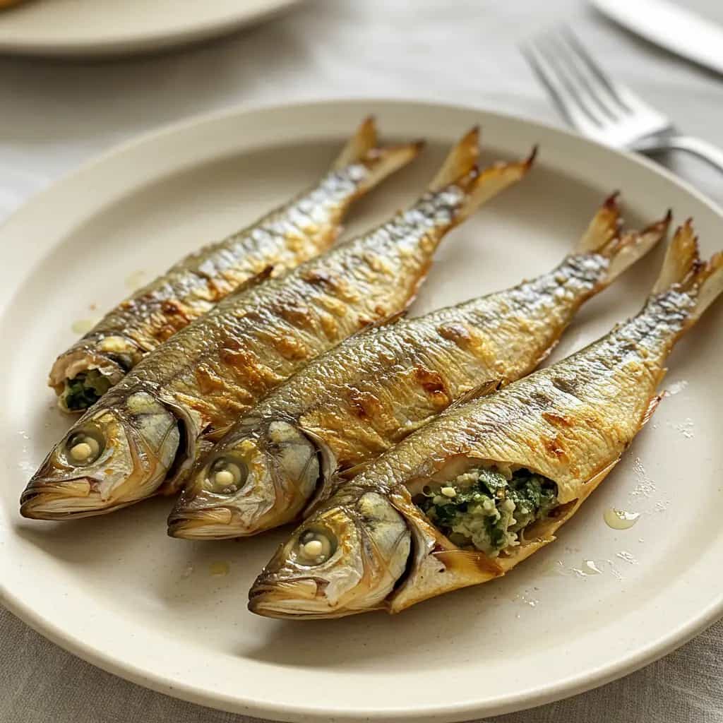 Sardinhas Recheadas com Pasta de Alho e Salsinha