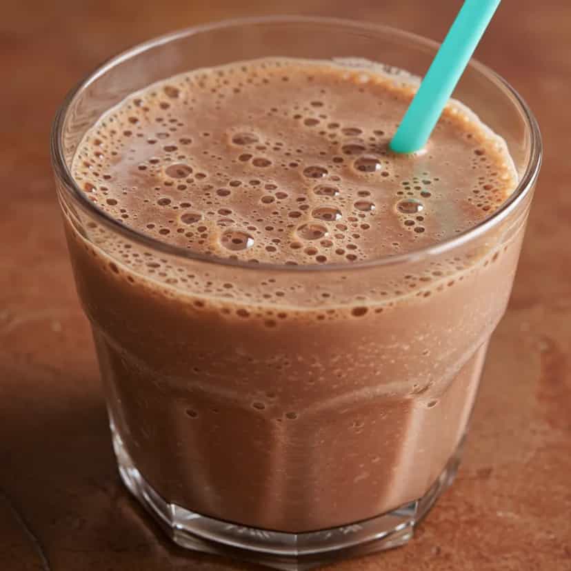 Foto deliciosa de Shake de Chocolate Cremoso e Nutritivo pronta para servir - Energéticos & Proteicos