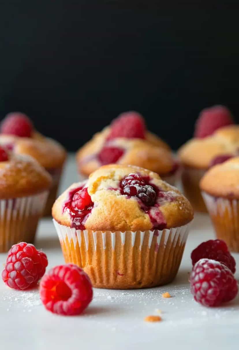 Foto deliciosa de Muffins Simples de Framboesa pronta para servir - Outras Receitas