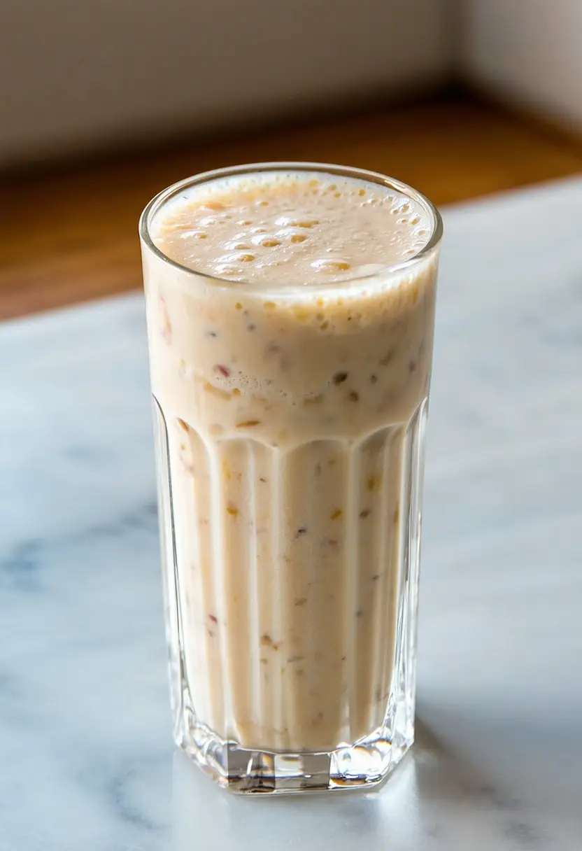 Foto deliciosa de Smoothie de Banana e Aveia pronta para servir - Aveia