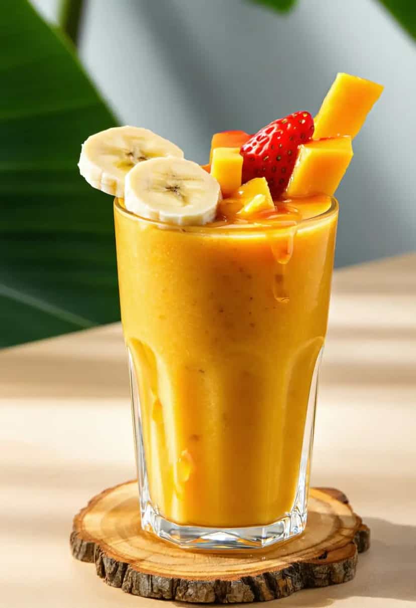 Foto deliciosa de Smoothie de Frutas com Creme de Leite pronta para servir - Sucos & Smoothies