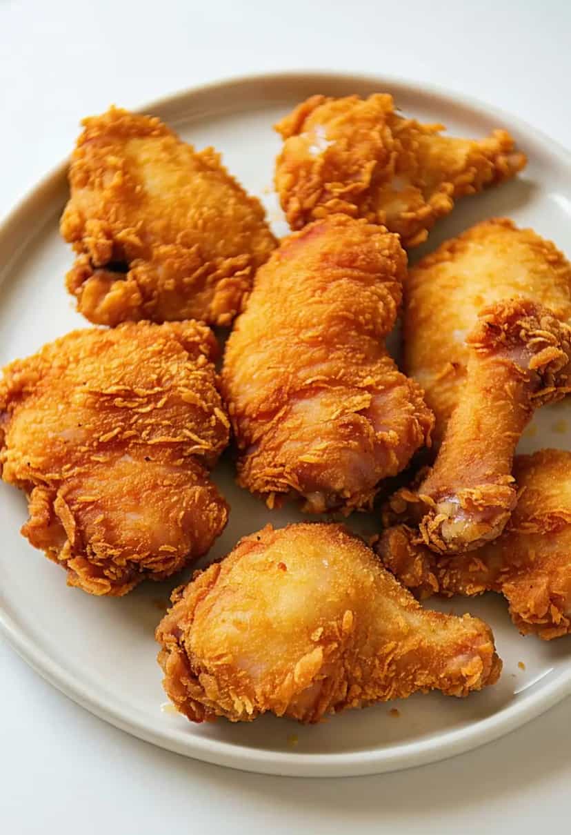 Foto deliciosa de Sobrecoxa Frita Crocante pronta para servir - Carnes & Frango