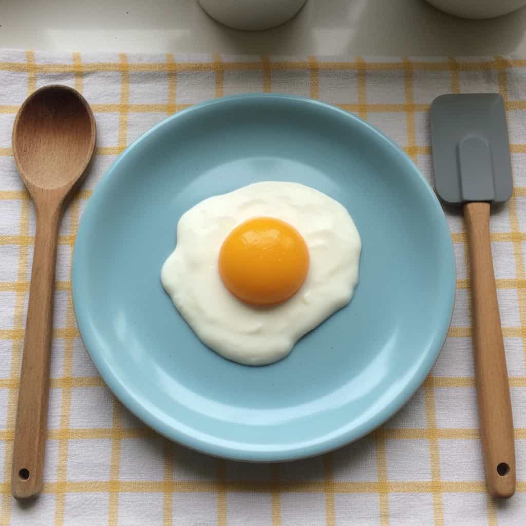 Sobremesa Cremosa de Pêssego: Ovo Frito