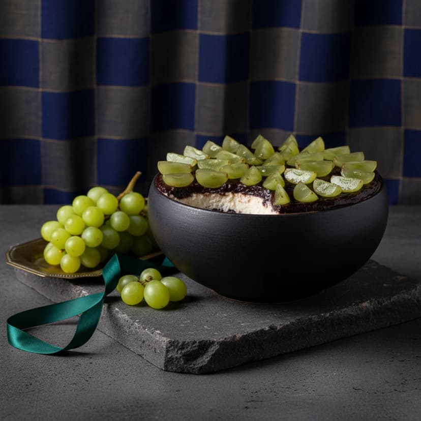 Sobremesa de Natal: Cremoso de Chocolate com Uva Itália