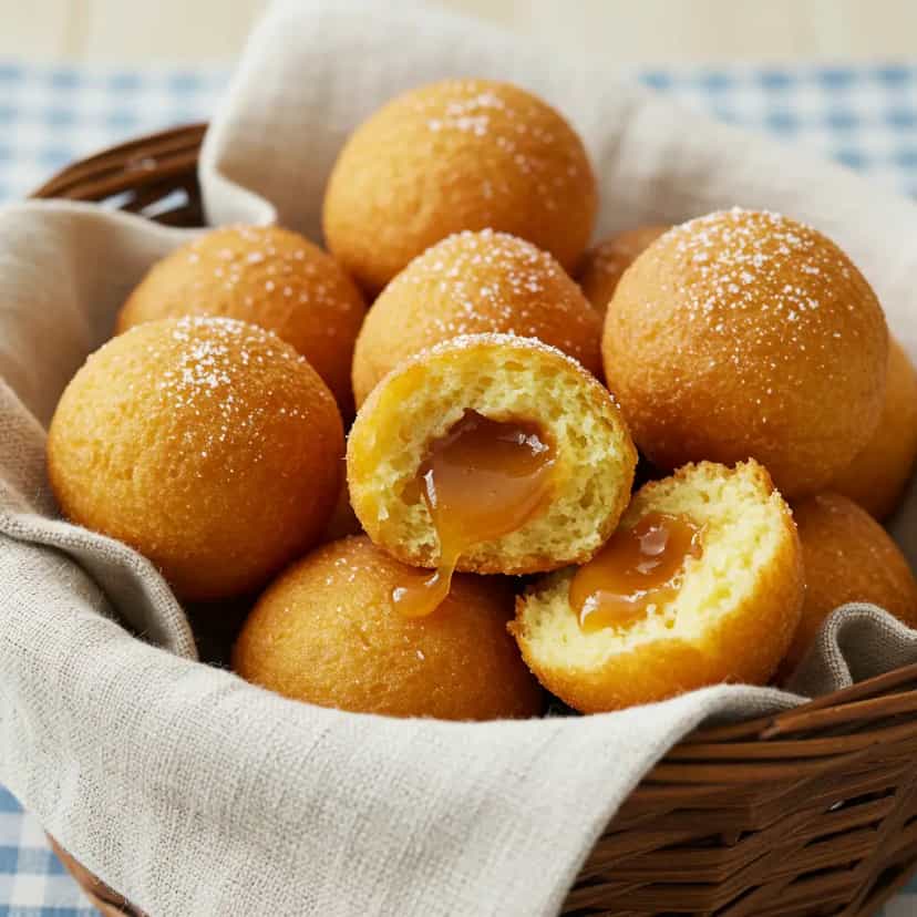 Foto deliciosa de Sonhos de Doce de Leite Caseiros pronta para servir - Outras Receitas