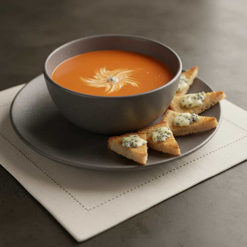 Sopa Cremosa de Abóbora com Gorgonzola