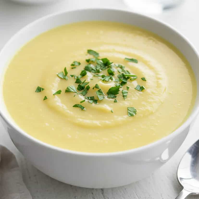 Foto deliciosa de Sopa cremosa de milho verde pronta para servir - Sopas & Caldos