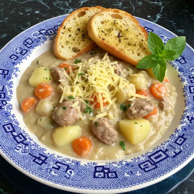 Foto deliciosa de Sopa de Alcatra com Legumes pronta para servir - Sopas & Caldos