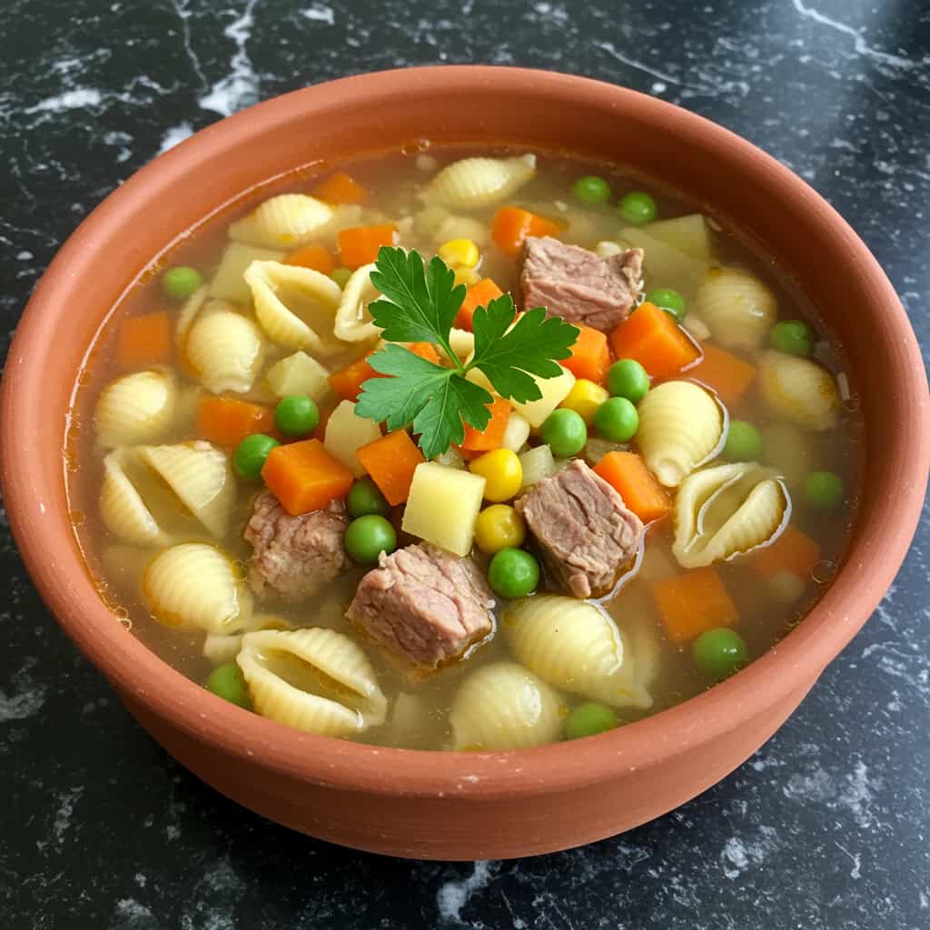 Sopa de Legumes com Macarrão Caseira