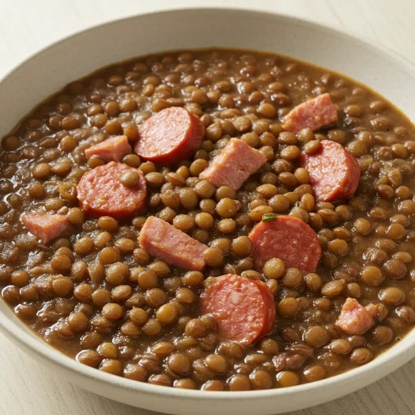 Sopa de Lentilha com Calabresa