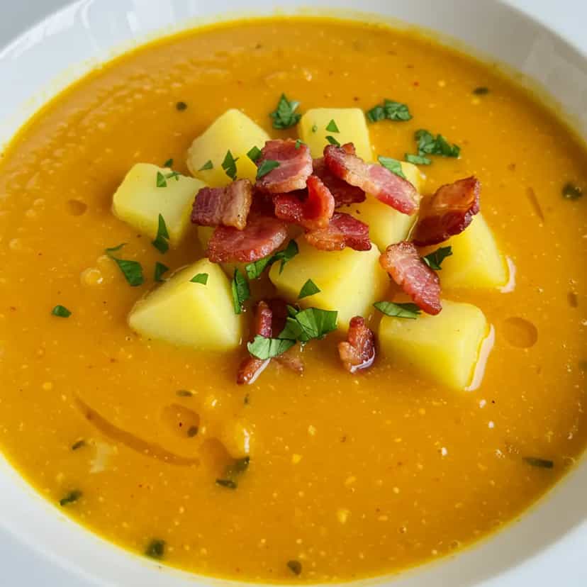 Foto deliciosa de Sopa de mandioca com carne seca pronta para servir - Sopas & Caldos