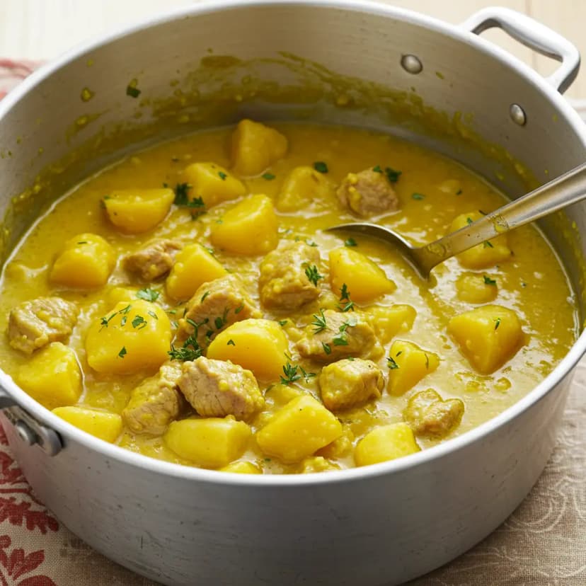 Sopa de Mandioca com Costelinha de Porco