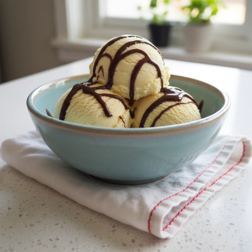 Sorvete Artesanal de Baunilha