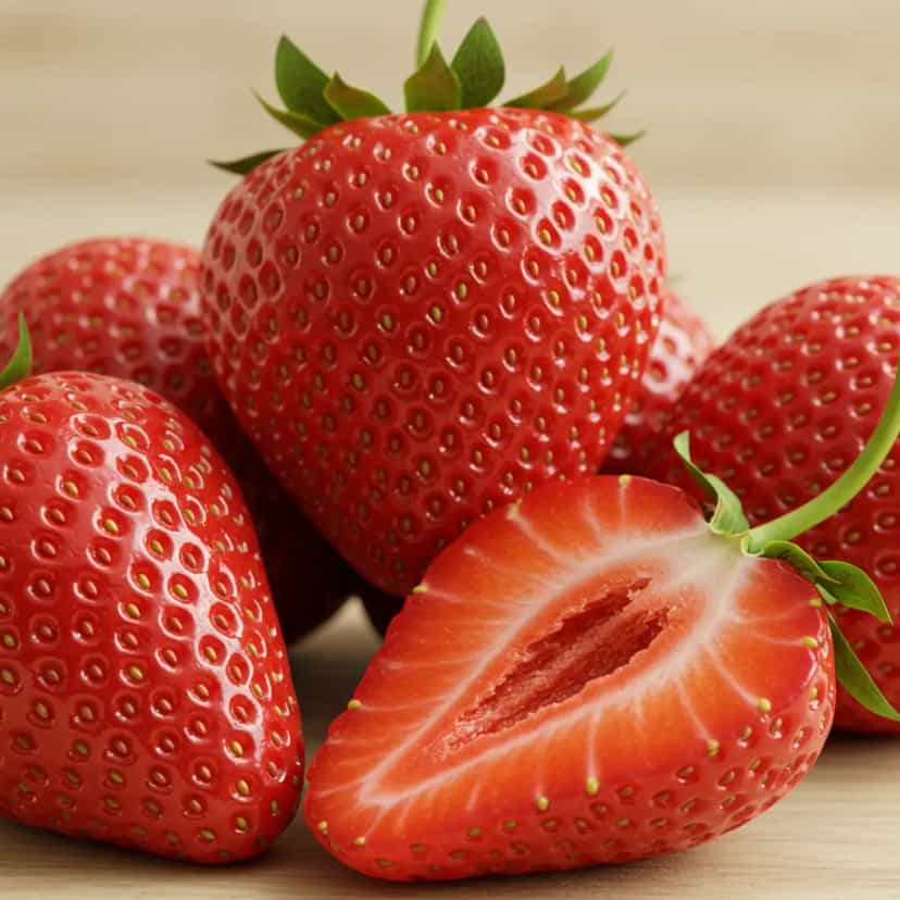 Foto deliciosa de Sorvete de Baunilha com Geleia de Morango Light pronta para servir - Doces Gelados & Sorvetes