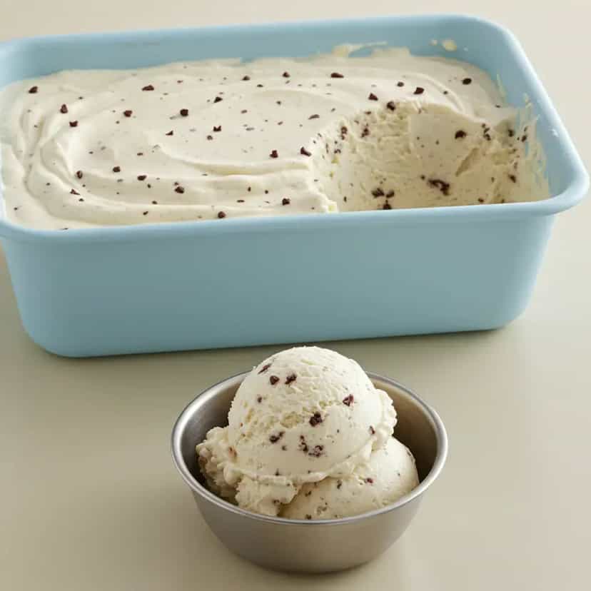 Foto deliciosa de Sorvete de Flocos com Chocolate Meio Amargo pronta para servir - Doces Gelados & Sorvetes