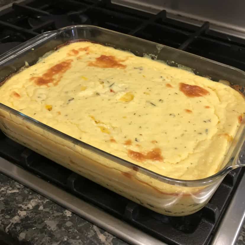 Foto deliciosa de Soufflé Cremoso de Palmito pronta para servir - Almoço & Jantar