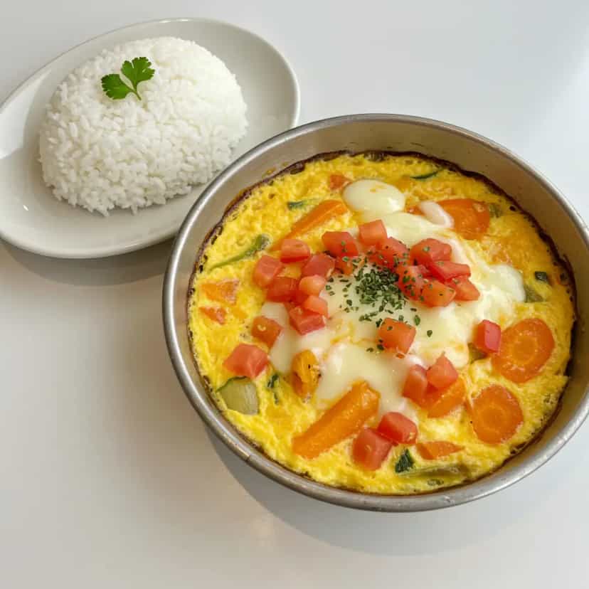 Foto deliciosa de Souflé tipo omelete pronta para servir - Ovos