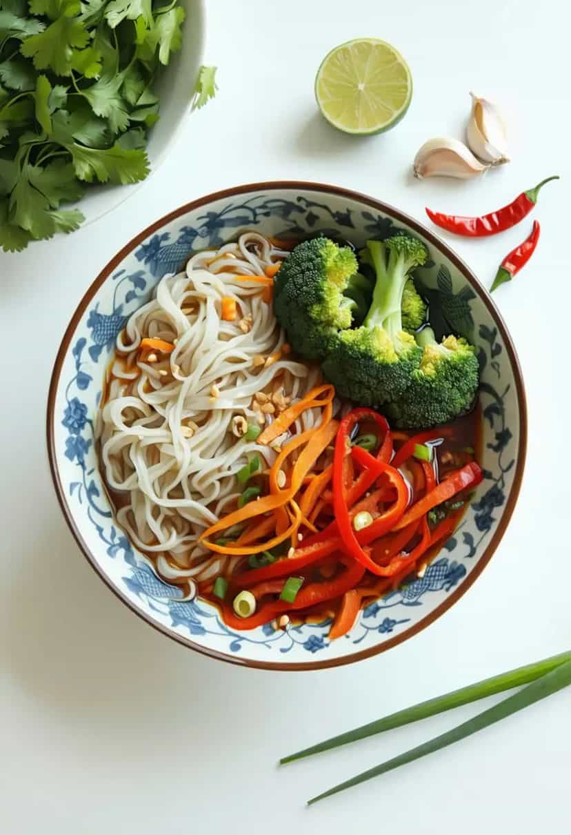 Foto deliciosa de Tigela de Noodles Tailandesa Apimentada pronta para servir - Bowls & Noodles
