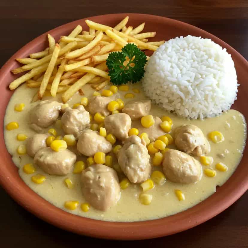 Foto deliciosa de Strogonoff de Frango Cremoso pronta para servir - Carnes & Frango