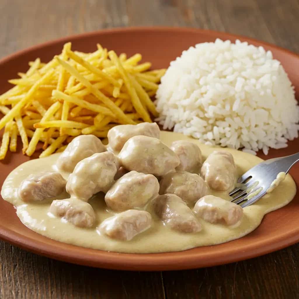 Strogonoff de Frango Cremoso com Cogumelos